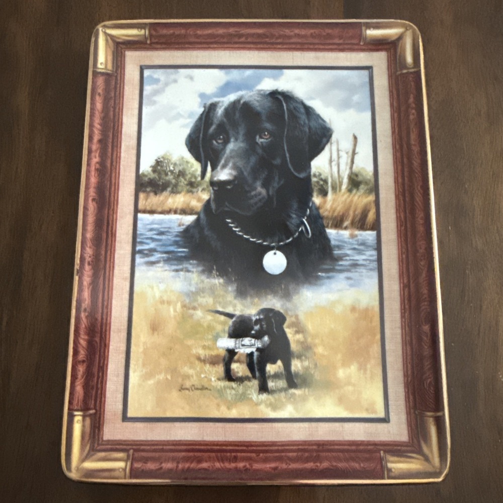 Franklin Mint Black Labrador Retriever‎ "News Hound" Plate #HA1709